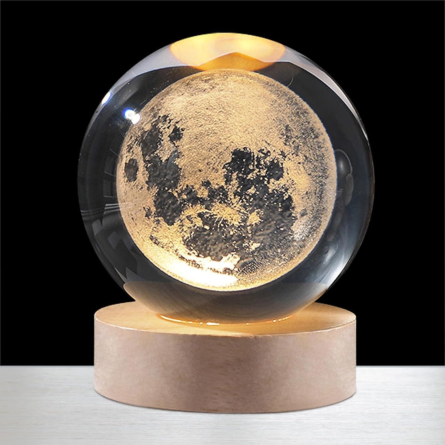 USB LED Galaxy Crystal Ball Night Light - 3D Planet & Moon Lamp for Gift, Festival, and Home Decoration