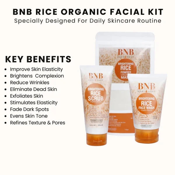 Bnb Whitening Rice Organic Glow Kit -jumabazar